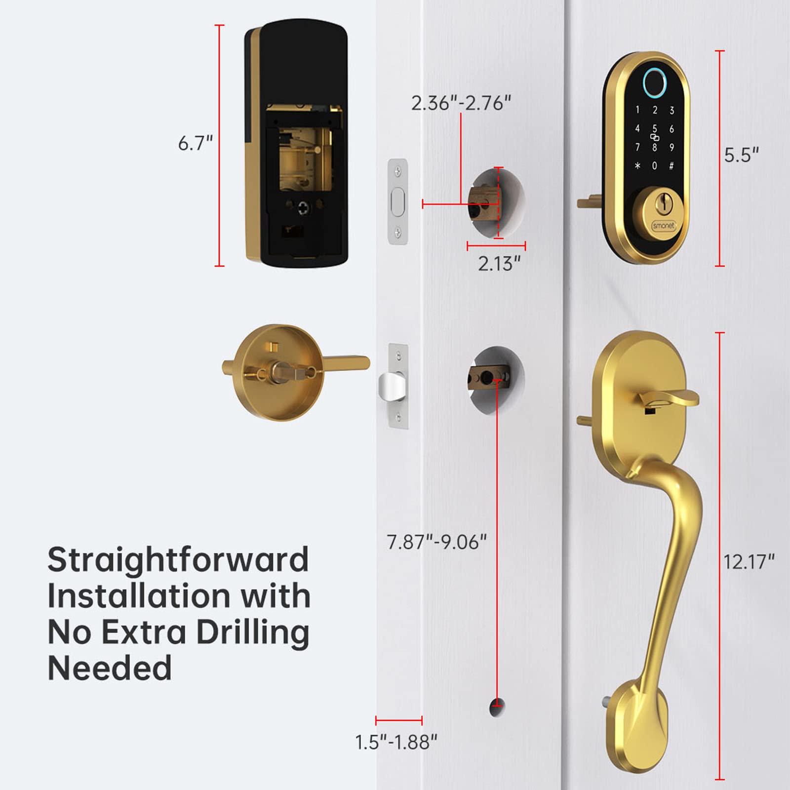 SMonet Door lock Easy to Install