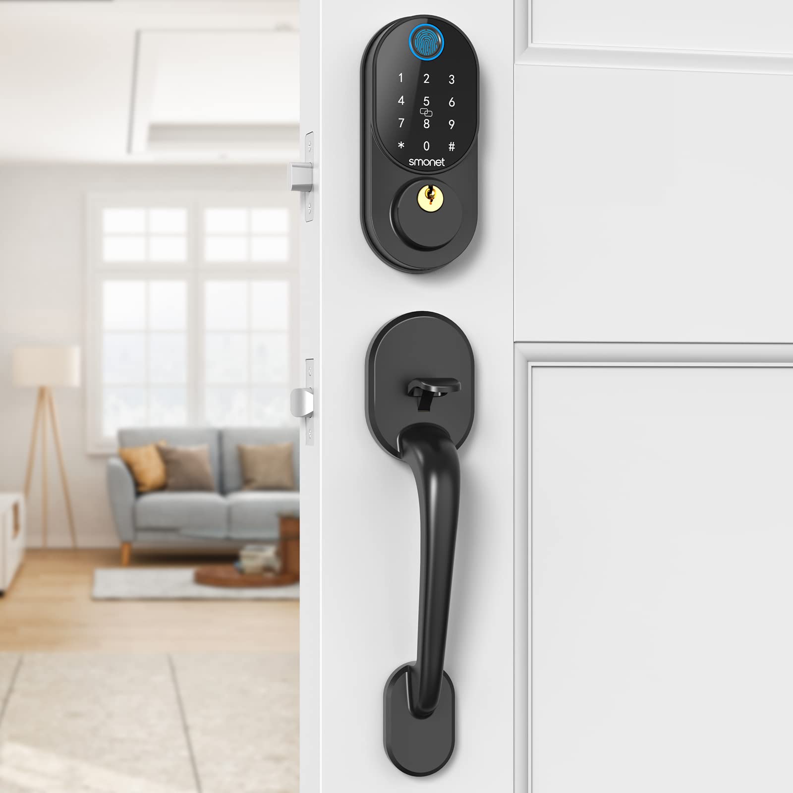 Smonet Fingerprint Smart Front Door Handleset