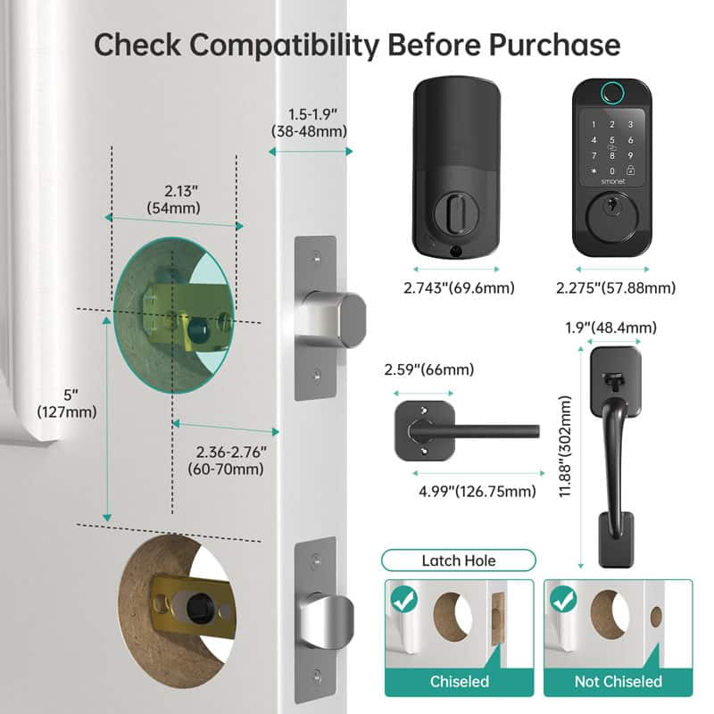 Black Front Door Lock Set Check Compatibility Before Purchase
