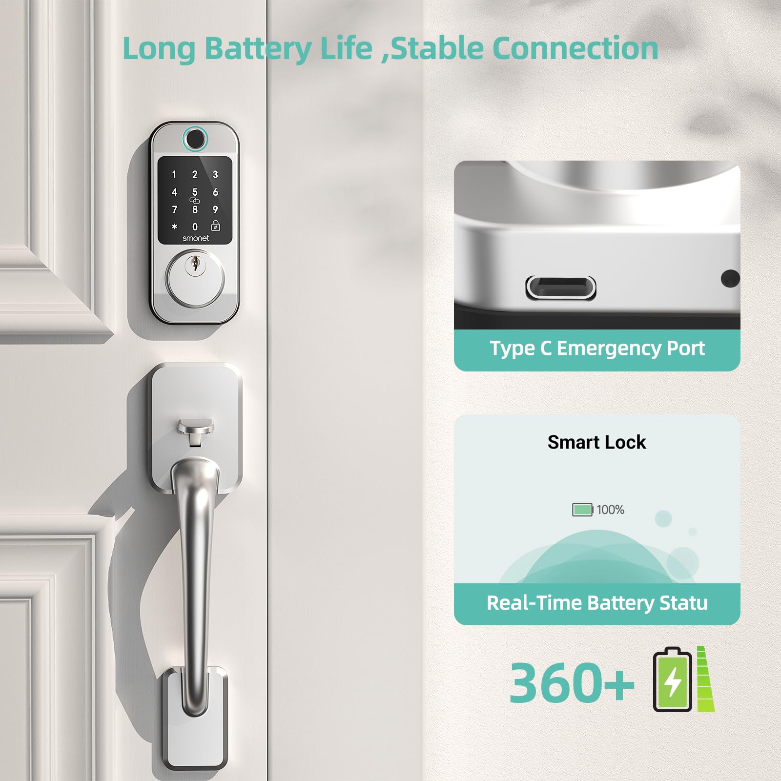 Satin Nickel-Long Battery Life , Stable Connection