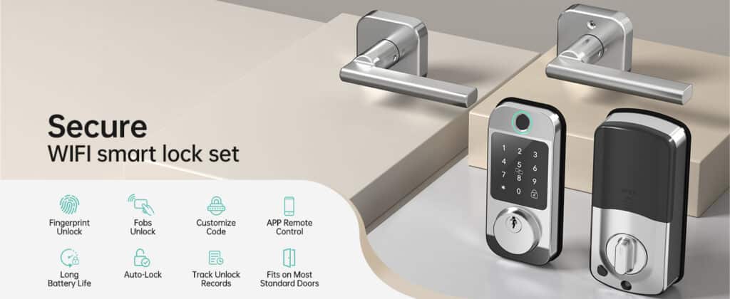 Secure WIFI smart lock set SLIVER