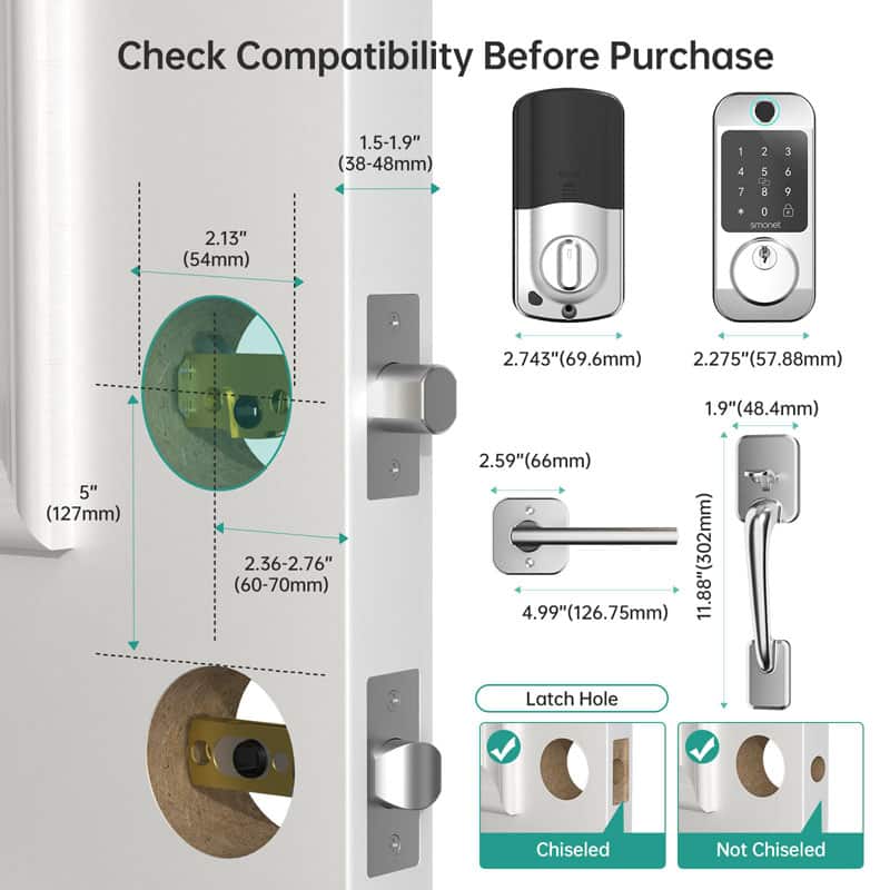 Silver Front Door Lock Set Check Compatibility Before Purchase