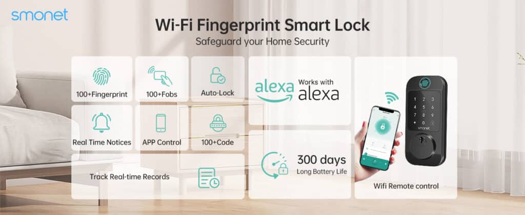 Wi-Fi Fingerprint Smart LockWi-Fi Black