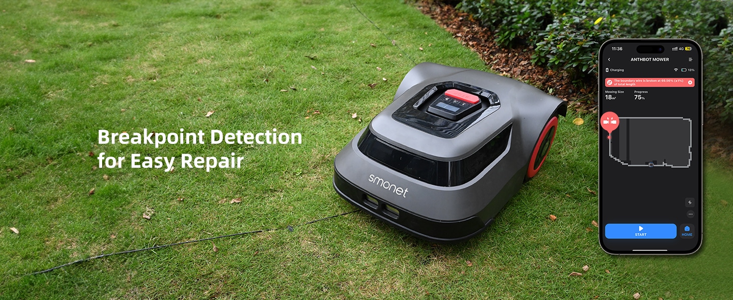electric lawn mowers Breakpoint Detectionfor Easy Repair