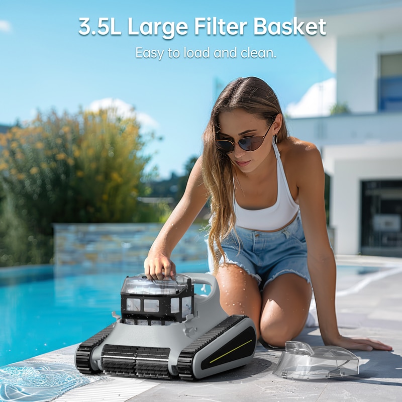 cr6 pro grey robotic pool vacuums 3.5L Large Filter Basket
