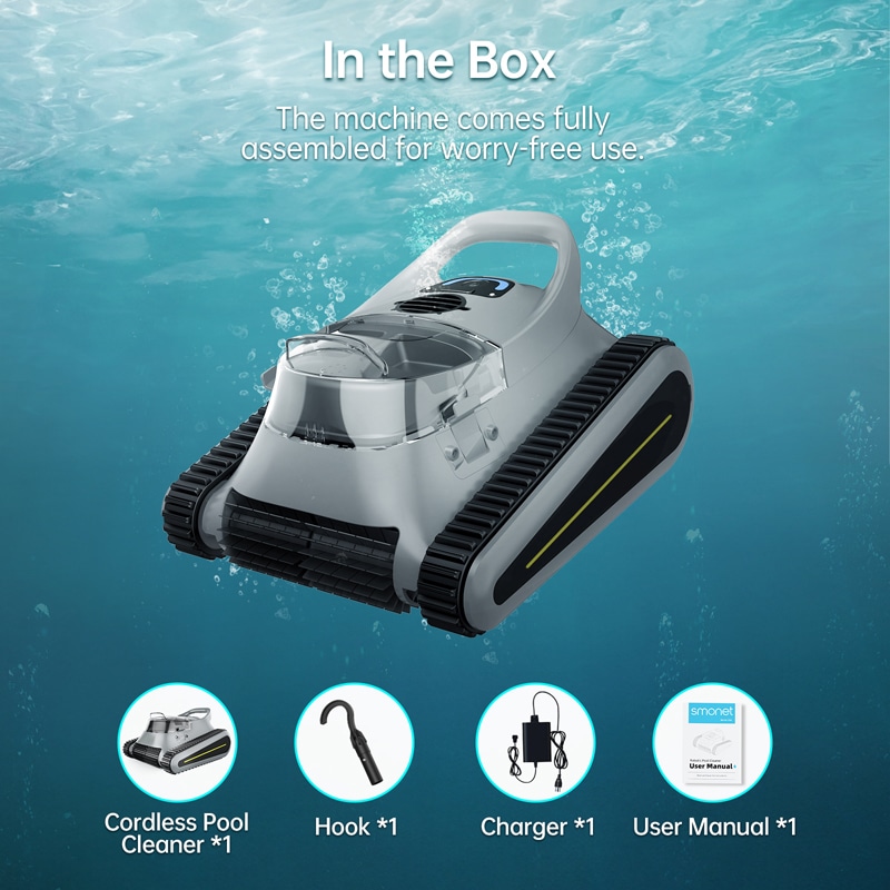 smonet cr6 pro grey robotic pool vacume cleaners