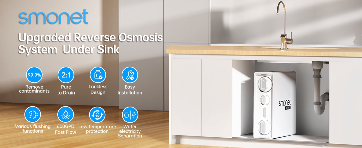 smonet e600wa reverse osmosis ro water filter