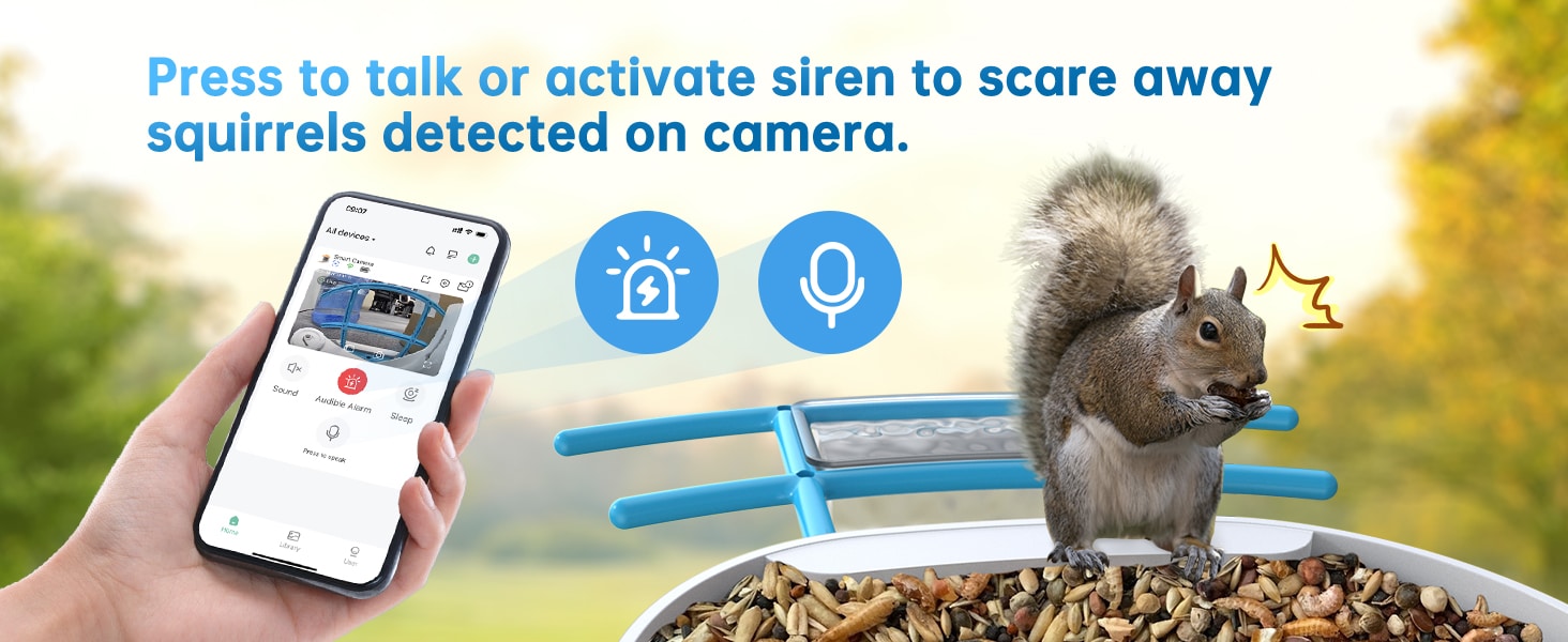 best hummingbird feeder with camera - activate siren