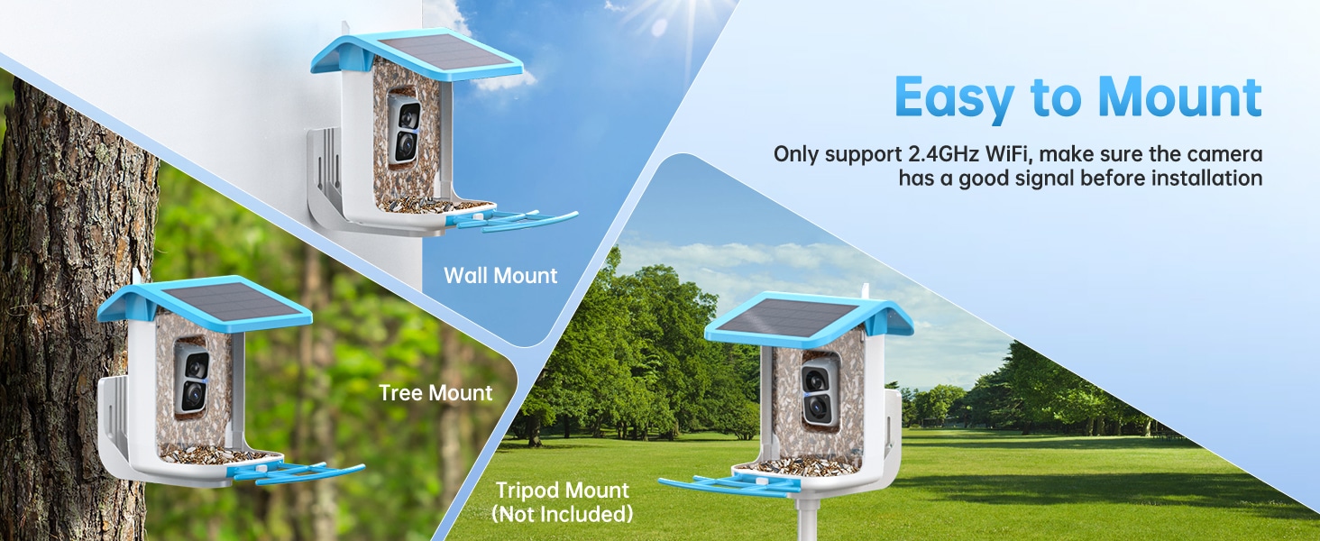 best hummingbird feeder with camera - easy to mount