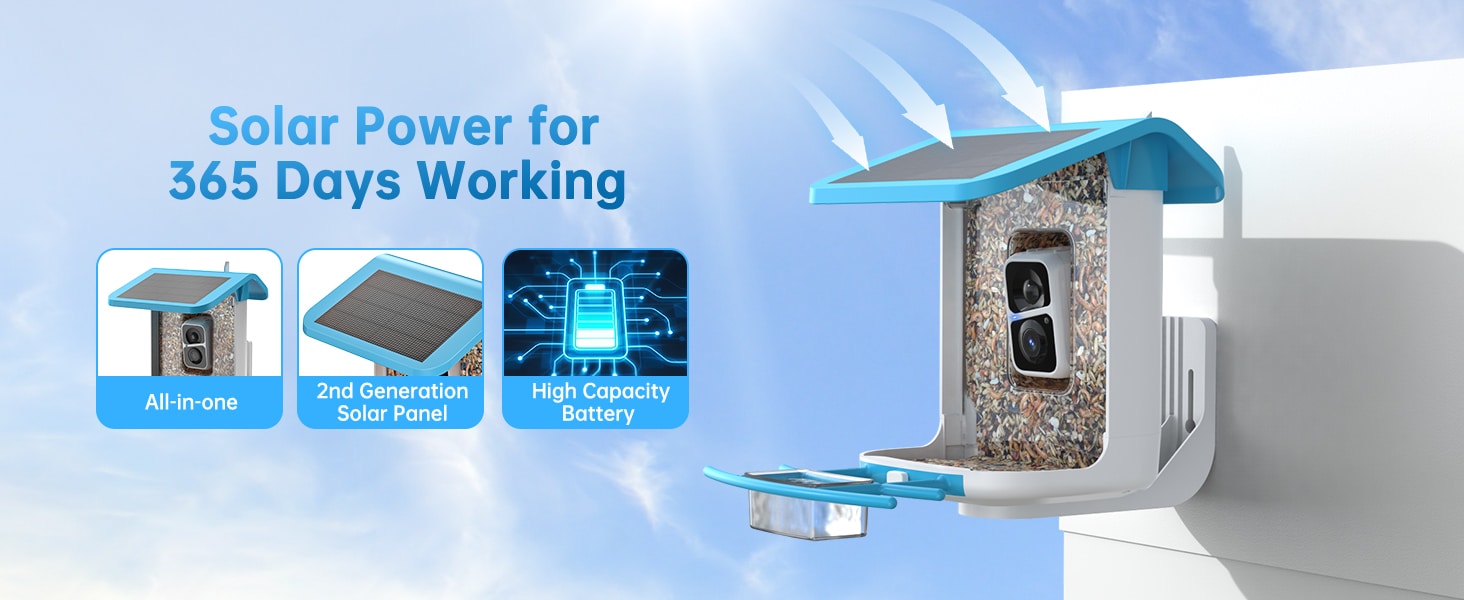 bird feeders for sale- solar power for 365 days working