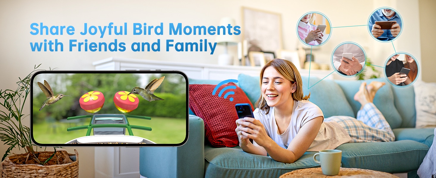 bird house with solar camera - share joyful bird moments with friends and family