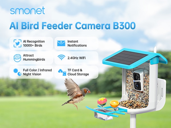 smonet AI bird feeder camera b300