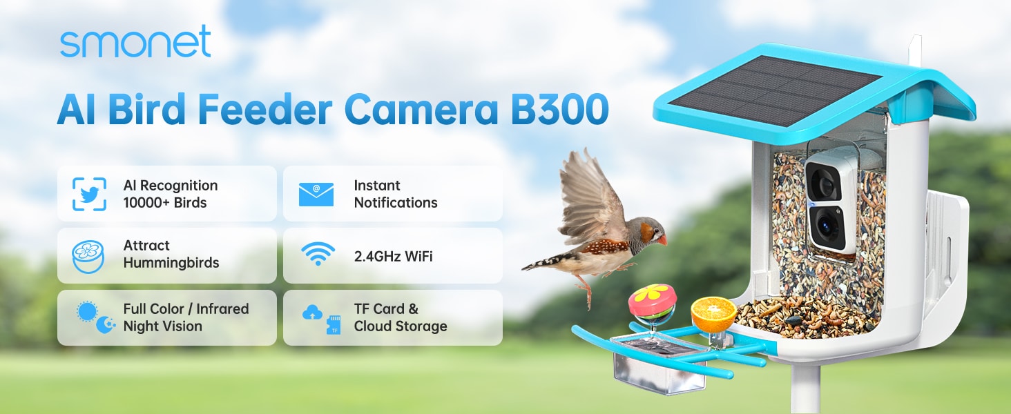 smonet AI bird feeder camera b300