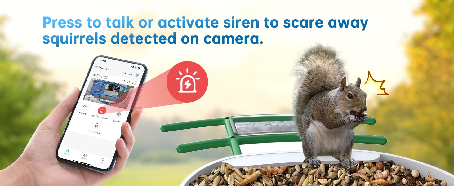 smonet bird house with solar camera - activate siren