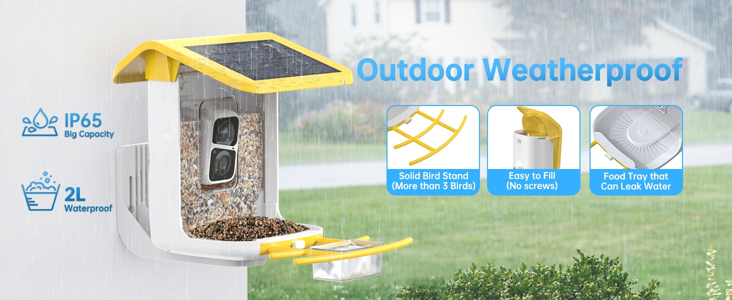 solar bird feeder camera - outdoor weatherproof